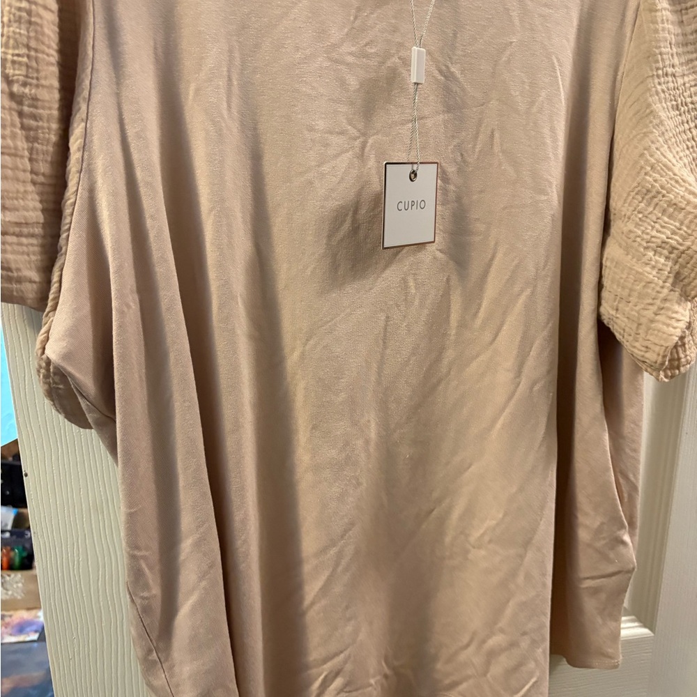 Cupio Beige Short Sleeve Top - Picture 4 of 11